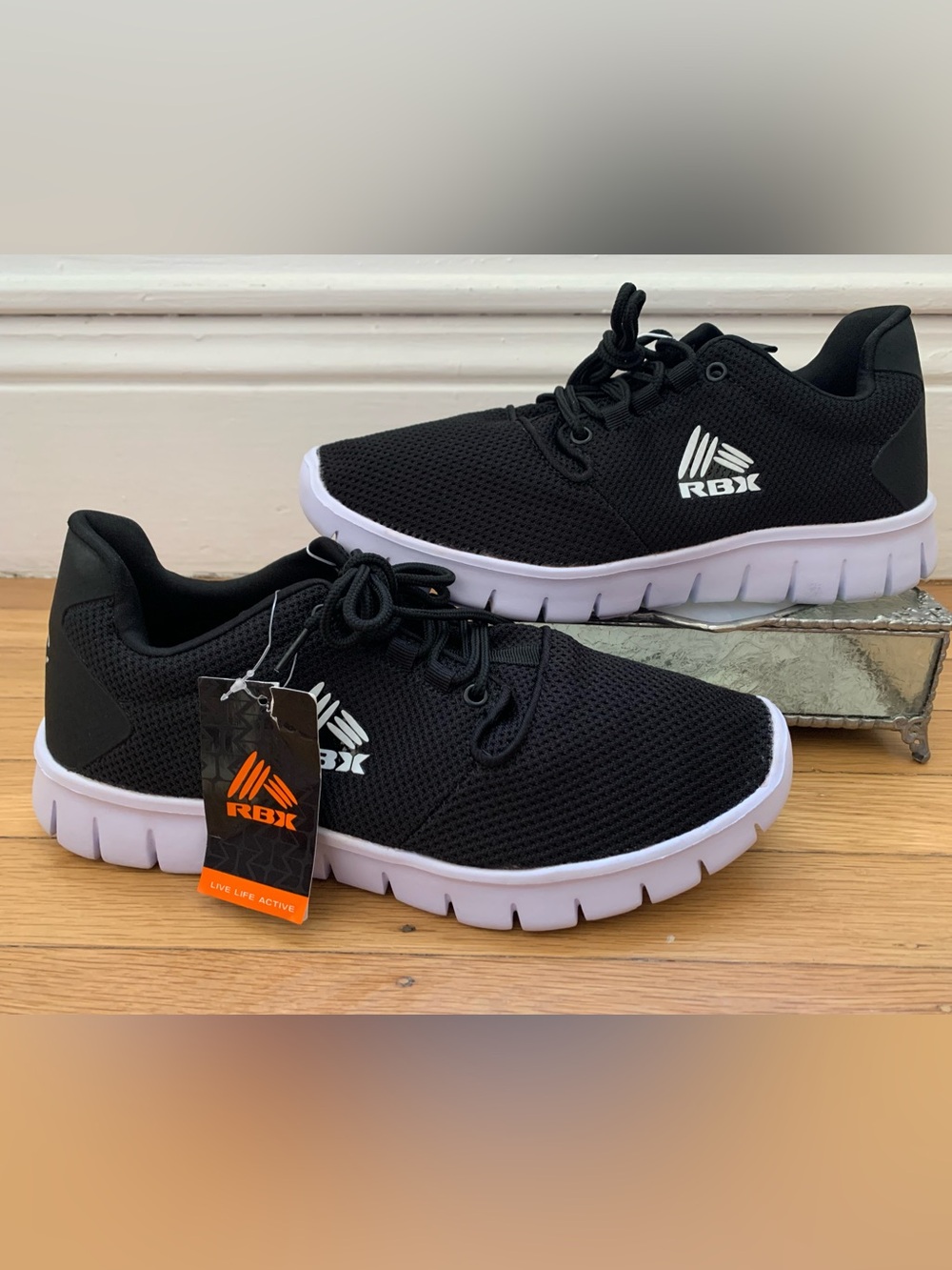 NWOB RBX Black/White Live/Life/Active Lightweight Walking Sneakers Women’s SZ 10